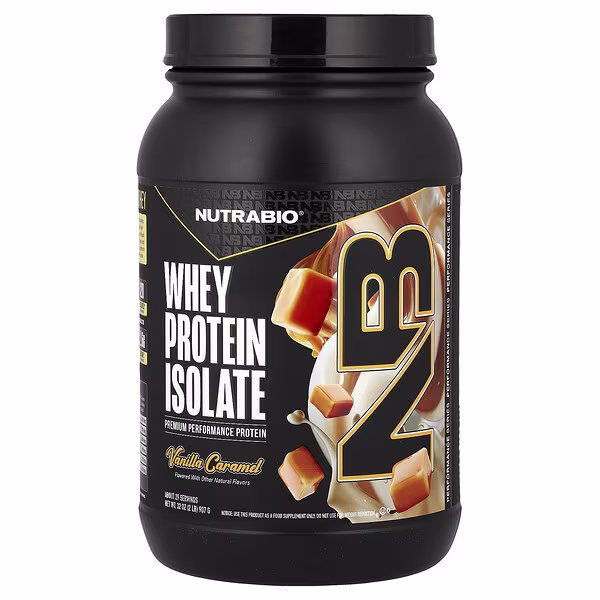 NutraBio, Whey Protein Isolate, Vanilla Caramel, 2 lb (907 g)