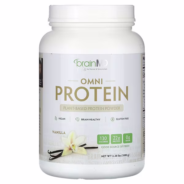 BrainMD, Omni Protein, Plant-Based Protein Powder, Vanilla, 2.38 lbs (1,080 g)