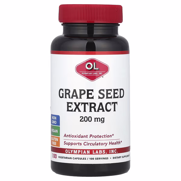 Olympian Labs, Grape Seed Extract, 200 mg, 100 Vegetarian Capsules