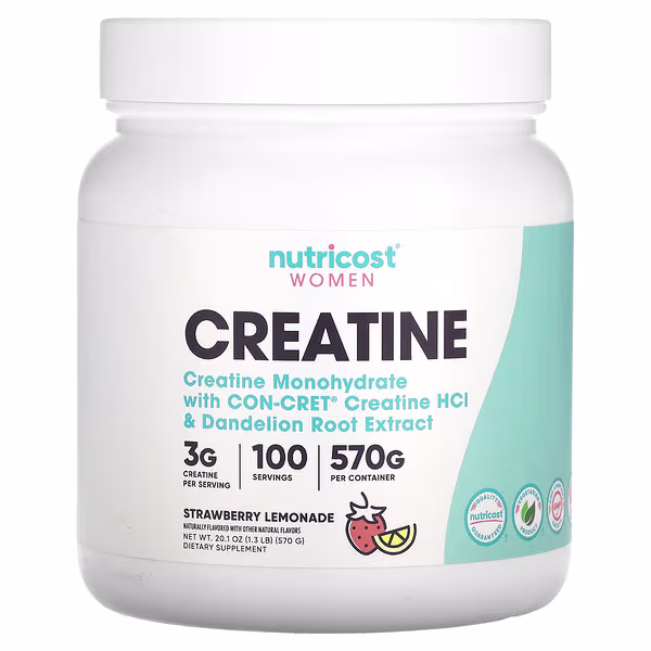 Nutricost, Women, Creatine, Strawberry Lemonade, 1.3 lb (570 g)