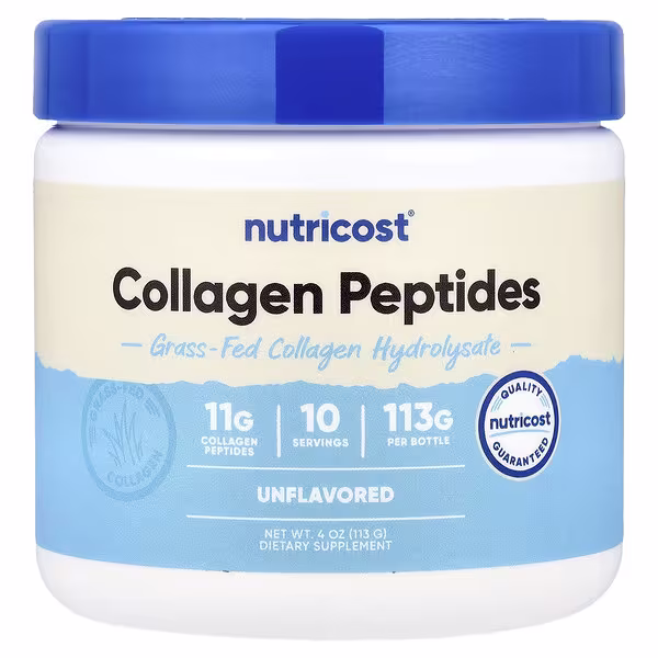 Nutricost, Grass-Fed Collagen Peptides, Unflavored, 4 oz (113 g)