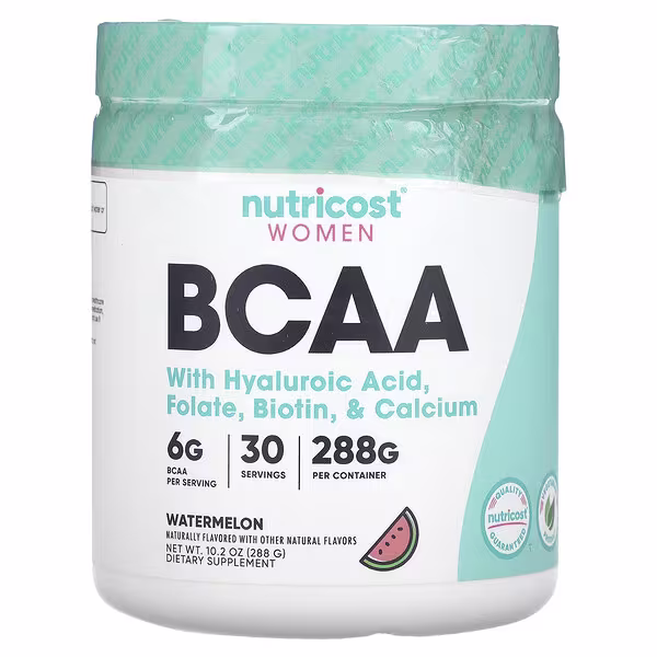 Nutricost, Women, BCAA With Hyaluronic Acid, Folate, Biotin, & Calcium, Watermelon, 10.2 oz (288 g)