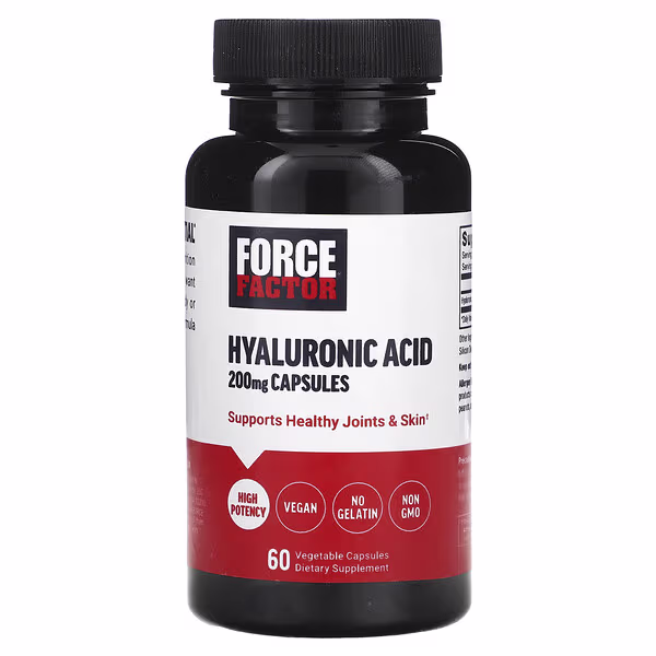 Force Factor, Hyaluronic Acid, 200 mg, 60 Vegetable Capsules