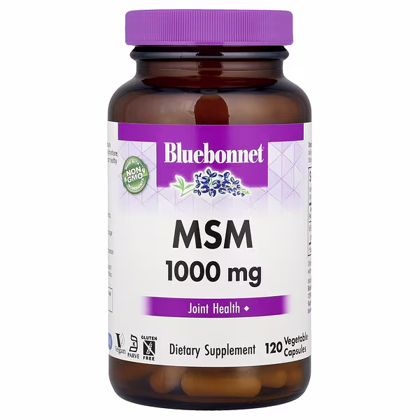 Bluebonnet Nutrition, MSM, 1,000 mg, 120 Vegetable Capsules