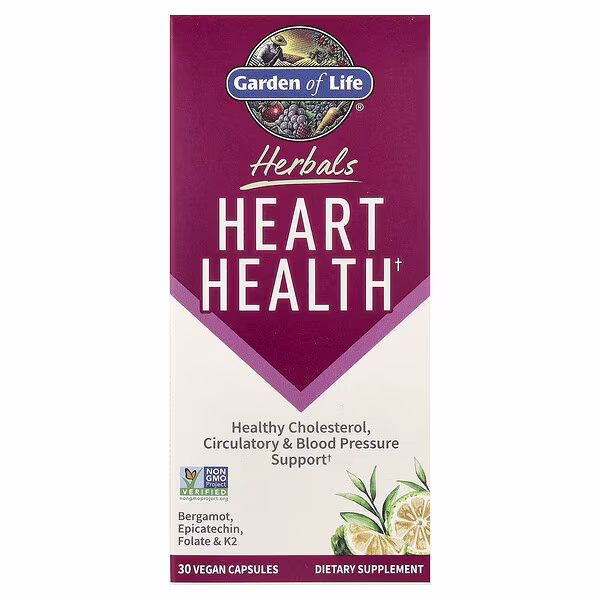 Garden of Life, Herbals, Heart Health, Sweet Citrus, 30 Vegan Capsules