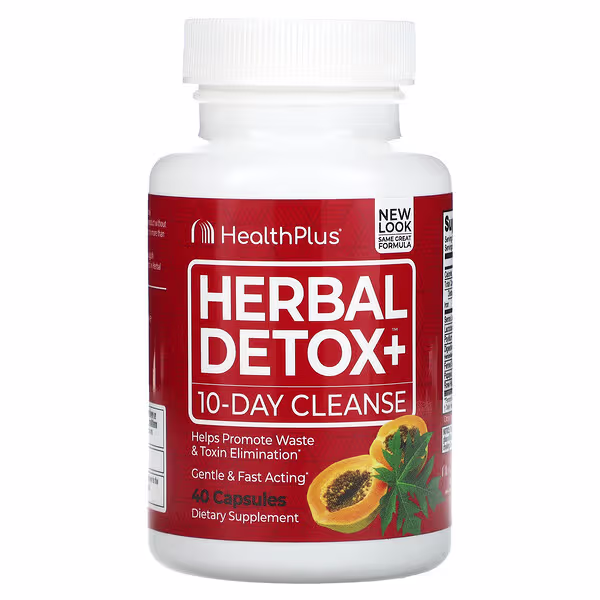 Health Plus, Herbal Detox+, 10-Day Cleanse, 40 Capsules