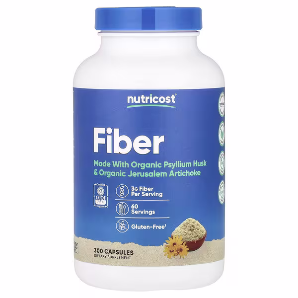 Nutricost, Fiber, 300 Capsules