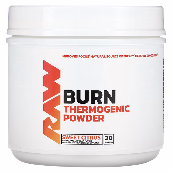 Raw Nutrition, Burn, Thermogenic Powder, Sweet Citrus, 18.2 oz (516 g)