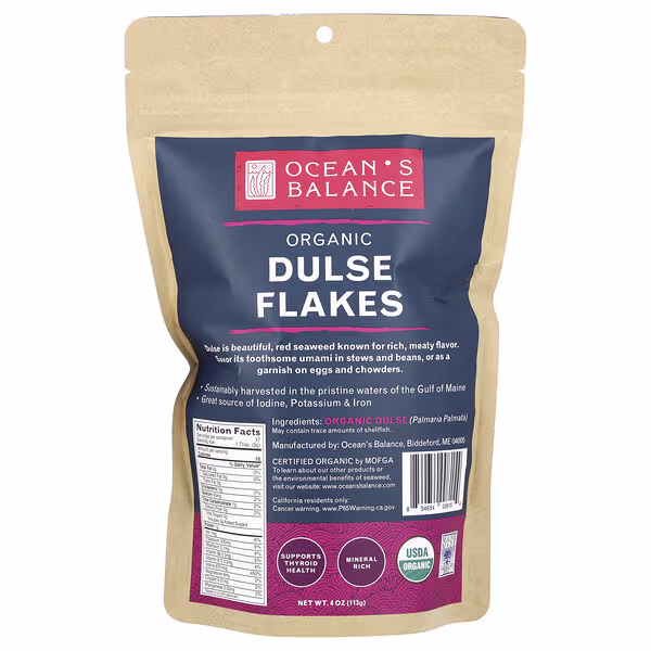Ocean's Balance, Organic Dulse Flakes, 4 oz (113 mg)