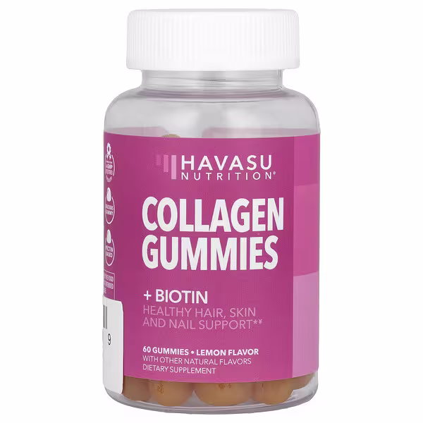 Havasu Nutrition, Collagen Gummies + Biotin, Lemon, 60 Gummies