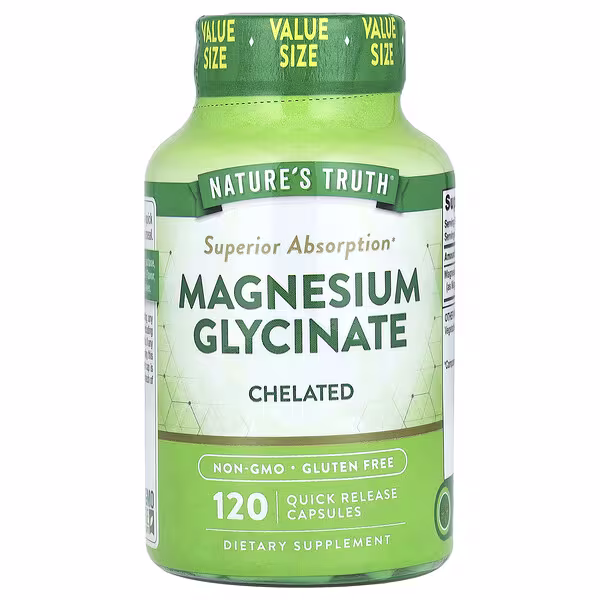 Nature's Truth, Magnesium Glycinate, Chelated, 120 Quick Release Capsules (100 mg per Capsule)