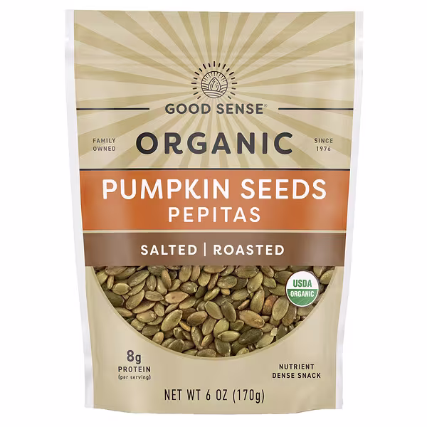 Good Sense, Organic Pumpkin Seeds Pepitas, Salted, Roasted, 6 oz (170 g)