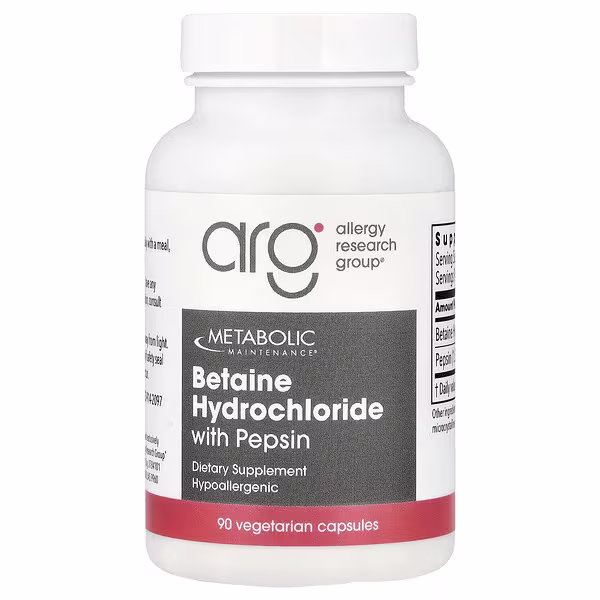 Metabolic Maintenance, Betaine Hydrochloride with Pepsin, 90 Vegetarian Capsules