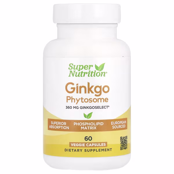 Super Nutrition, Ginkgo Phytosome, 360 mg, 60 Veggie Capsules