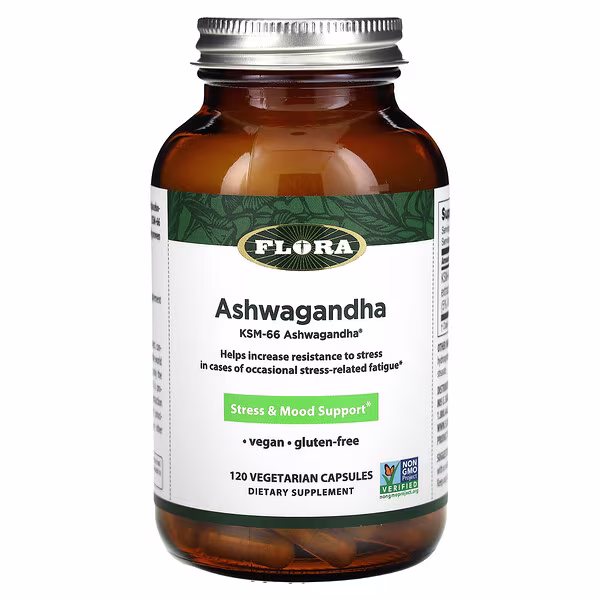 Flora, Ashwagandha, 120 Vegetarian Capsules (300 mg per Capsule)