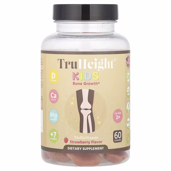 TruHeight, Kids, Bone Growth Gummies , For Kids 2+, Strawberry, 60 Gummies