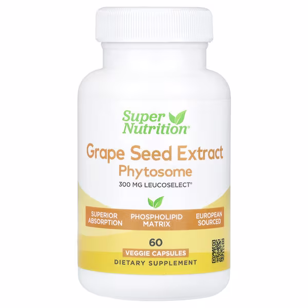 Super Nutrition, Grape Seed Phytosome, 300 mg, 60 Veggie Capsules