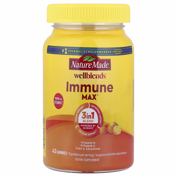 Nature Made, Wellblends™, ImmuneMax® Gummies, Tangerine, 42 Gummies