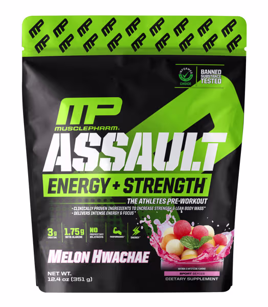 MusclePharm, Assault Energy + Strength, Pre-Workout, Melon Hwachae, 12.4 oz (351 g)