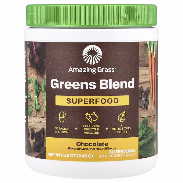 Amazing Grass, Greens Blend, Superfood, Chocolate, 8.5 oz (240 g)