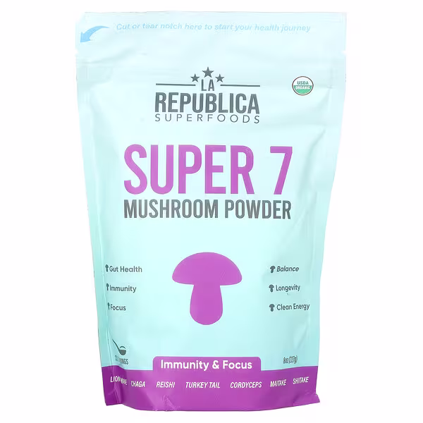 LA Republica, Super 7 Mushroom Powder, 8 oz (227 g)