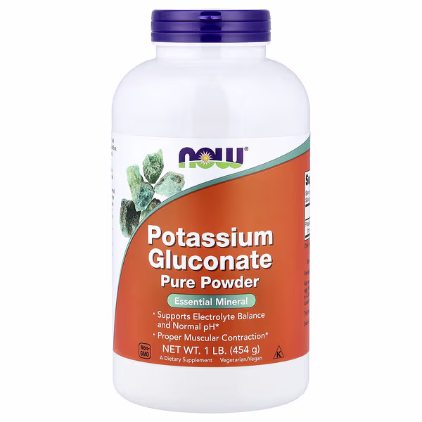 NOW Foods, Potassium Gluconate Pure Powder, 1 lb (454 g)