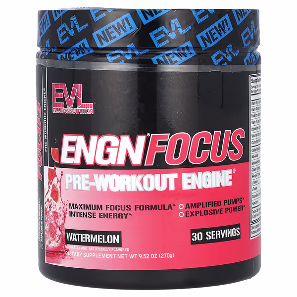 EVLution Nutrition, ENGN Focus, Pre-Workout Engine, Watermelon, 9.52 oz (270 g)