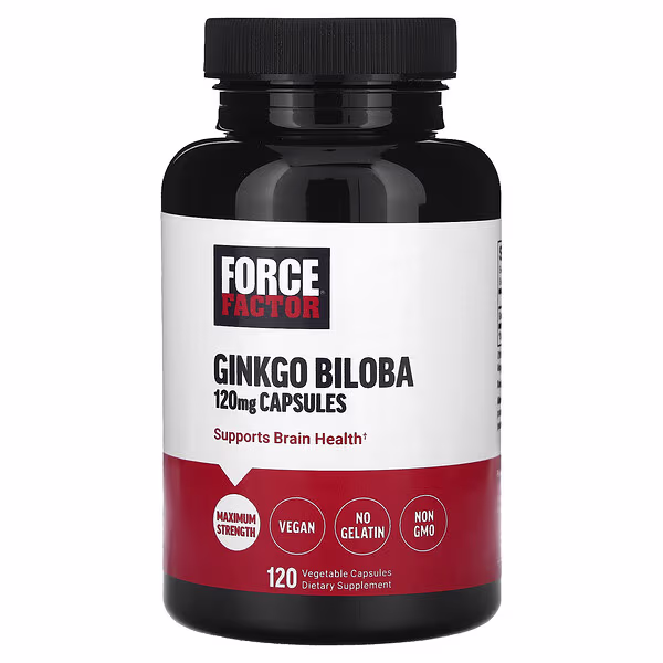 Force Factor, Ginkgo Biloba, 120 mg, 120 Vegetable Capsules
