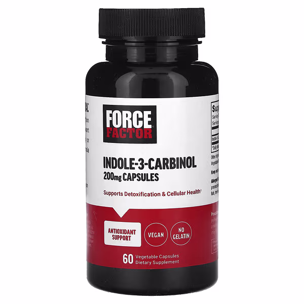 Force Factor, Indole-3-Carbinol, 200 mg, 60 Vegetable Capsules