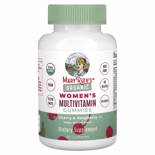 MaryRuth's, Organic Women's Multivitamin, Cherry & Raspberry, 60 Gummies