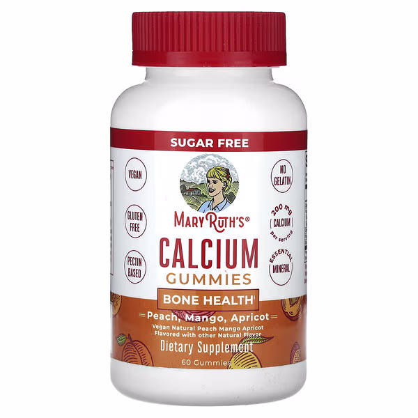 MaryRuth's, Calcium Gummies, Peach, Mango, Apricot, 60 Gummies (100 mg per Gummy)
