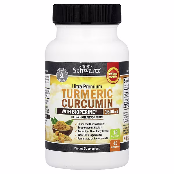 BioSchwartz, Ultra Premium Turmeric Curcumin With BioPerine®, 45 Veggie Caps