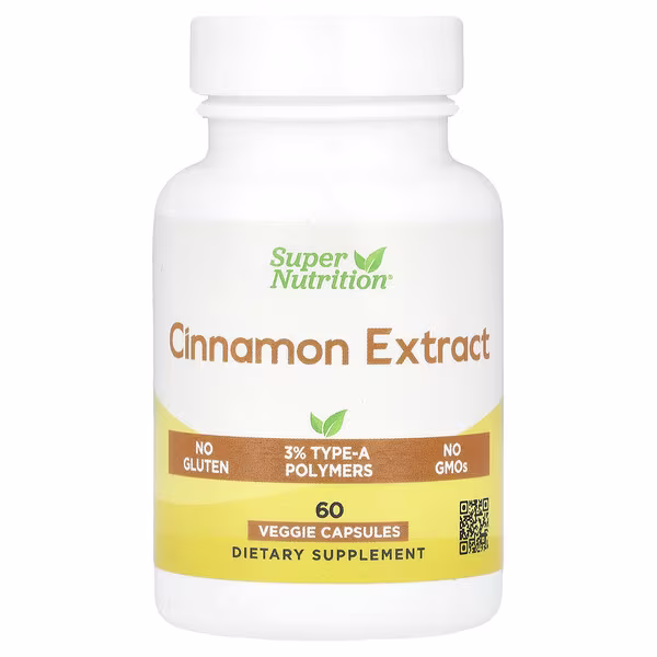 Super Nutrition, Cinnamon Extract, 60 Veggie Capsules (250 mg per Capsule)