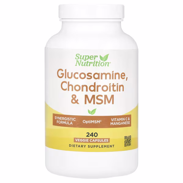 Super Nutrition, Glucosamine, Chondroitin, & MSM with Potassium and Vitamin C, 240 Veggie Capsules