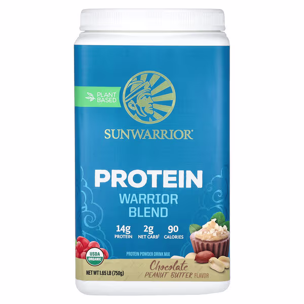 Sunwarrior, Warrior Blend, Protein, Chocolate Peanut Butter, 1.65 lb (750 g)