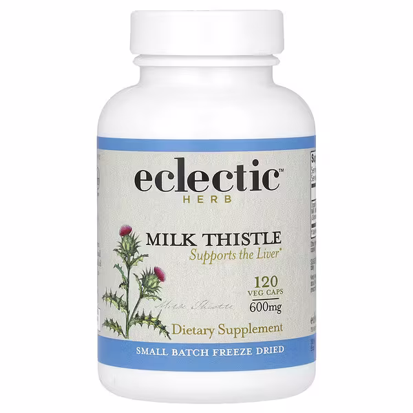 Eclectic Herb, Freeze Dried Milk Thistle, 120 Veg Caps (600 mg per Capsule)