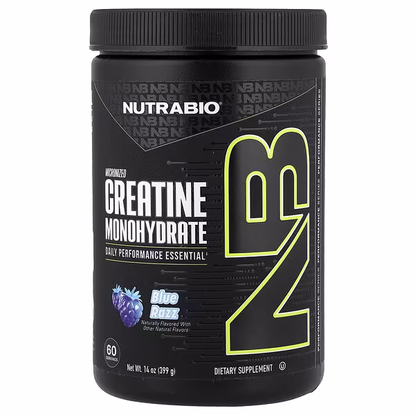 NutraBio, Micronized Creatine Monohydrate, Blue Razz, 14 oz (399 g)