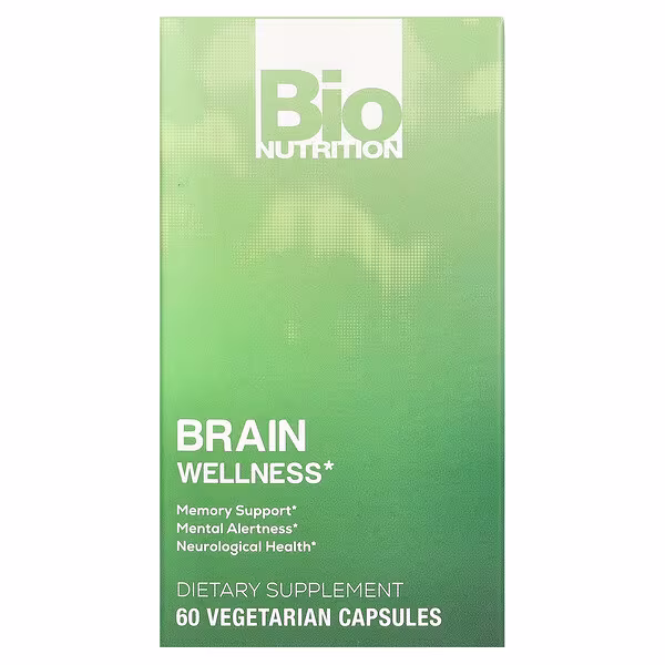 Bio Nutrition, Brain Wellness, 60 Vegetarian Capsules