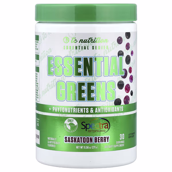 TC Nutrition, Essential Series, Essential Greens +Phytonutrients & Antioxidants, Saskatoon Berry, 9.56 oz (271 g)