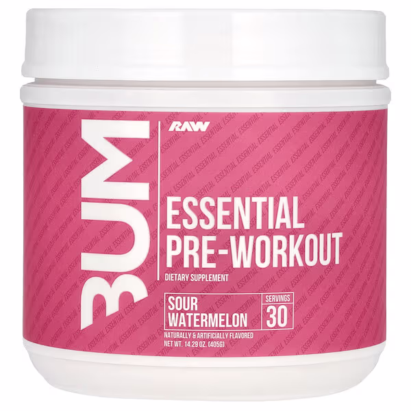 Raw Nutrition, Bum, Essential Pre-Workout, Sour Watermelon, 14.29 oz (405 g)