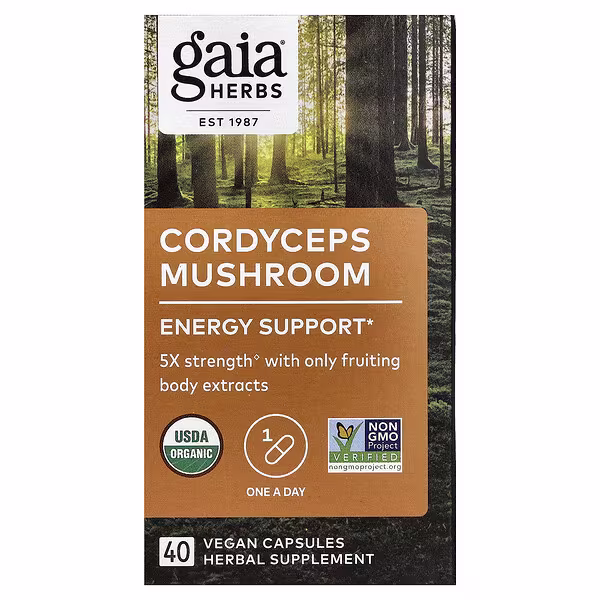 Gaia Herbs, Cordyceps Mushroom, 40 Vegan Capsules