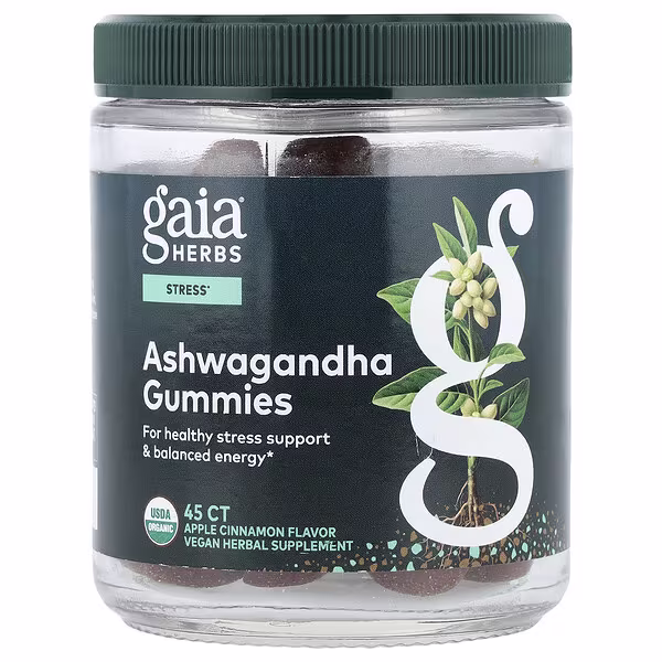 Gaia Herbs, Ashwagandha Gummies, Apple Cinnamon, 45 Gummies