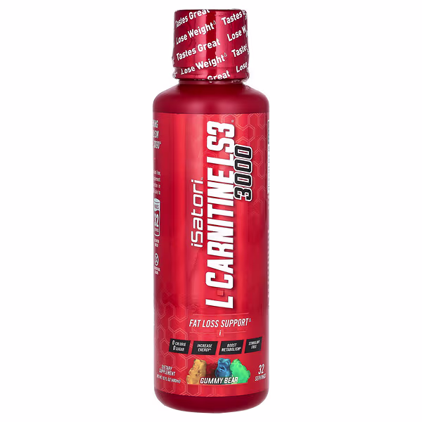 Isatori, L-Carnitine LS3 3000, Gummy Bear, 3,000 mg, 16 fl oz (480 ml)