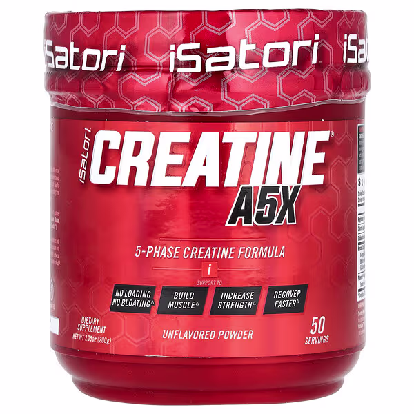 Isatori, Creatine A5X Powder, Unflavored, 7.05 oz (200 g)