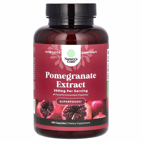 Nature's Craft, Pomegranate Extract , 500 mg , 180 Capsules