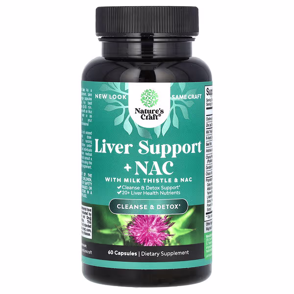 Nature's Craft, Liver Support + NAC with Milk Thistle, 60 Capsules