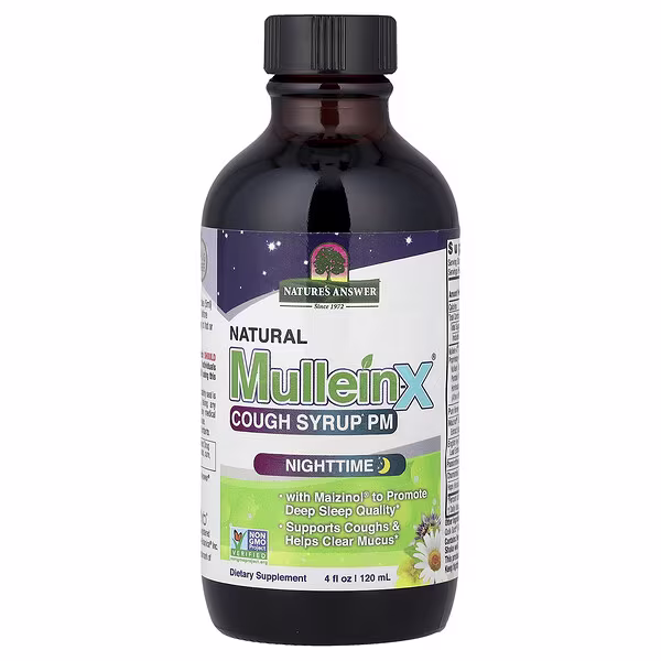 Nature's Answer, Natural Mullein-X® Cough Syrup PM, Nighttime, 4 fl oz (120 ml)