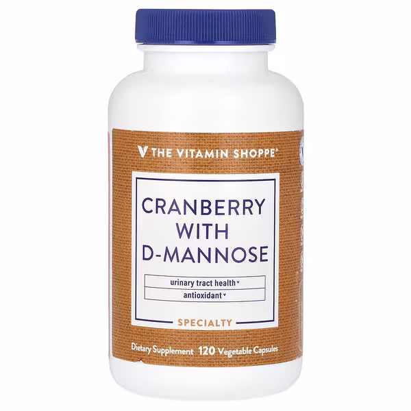 The Vitamin Shoppe, Cranberry With D-Mannose, 120 Vegetable Capsules