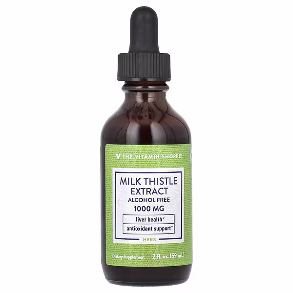 The Vitamin Shoppe, Milk Thistle Extract, Alcohol Free, 1,000 mg, 2 fl oz (59 ml)