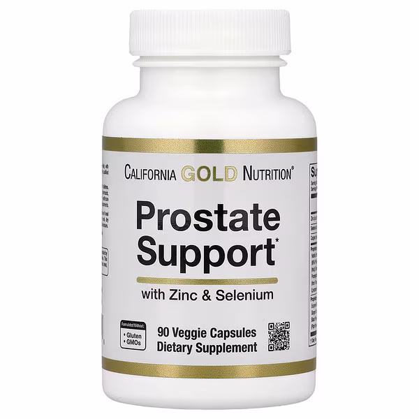 California Gold Nutrition, Prostate Support with Proprietary Support Blend, Saw Palmetto, Nettle Root, and Zinc Oxide, 90 Veggie Capsules